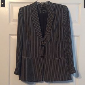 Liz Claiborne navy Blazer with tan stripes